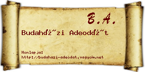 Budaházi Adeodát névjegykártya